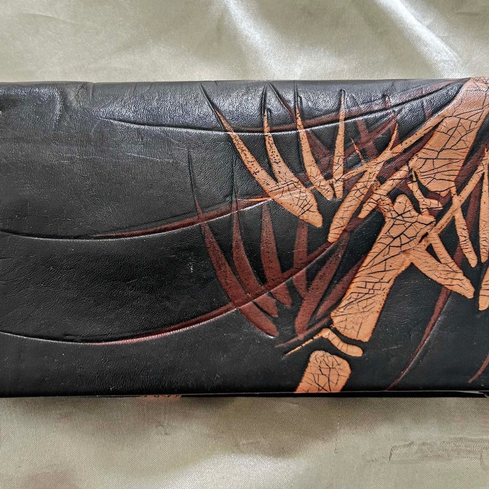 CLUTCH HANDCRAFTED IN BRAZIL, LEATHER, LOST WAX METHOD, ONE OF A KIND, BEIGE &